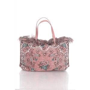 NEW JIJOU CAPRI women's tapestry leather double handle handbag in pink